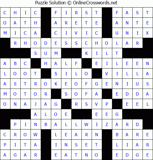 Solution for Crossword Puzzle #1146