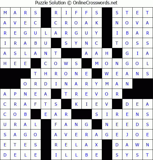 Solution for Crossword Puzzle #1208
