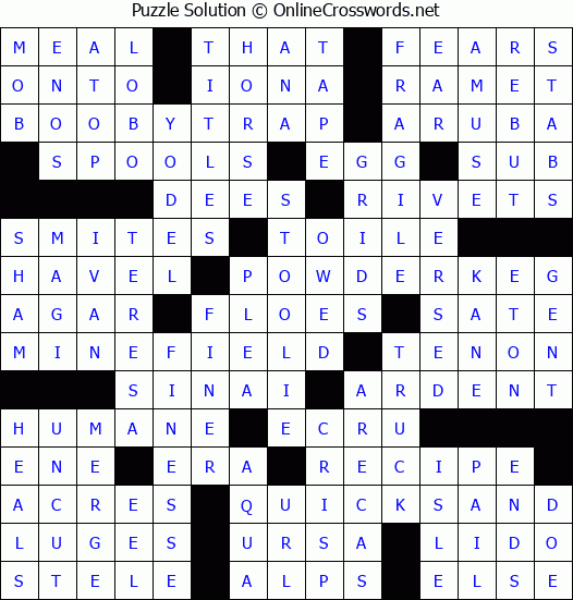 Solution for Crossword Puzzle #1312