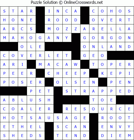 Solution for Crossword Puzzle #1351