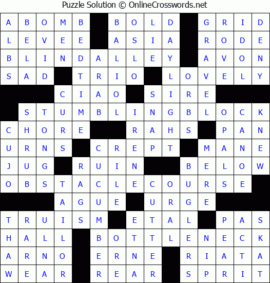 Solution for Crossword Puzzle #1515