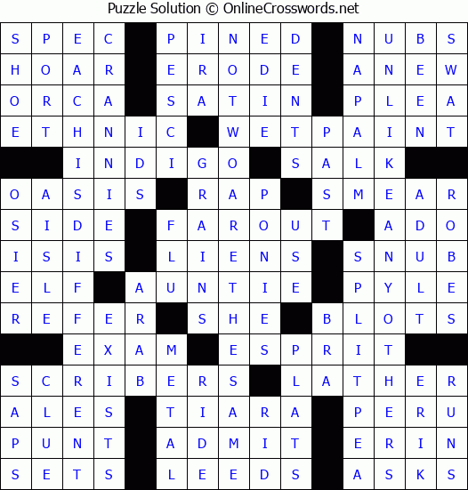 Solution for Crossword Puzzle #1553