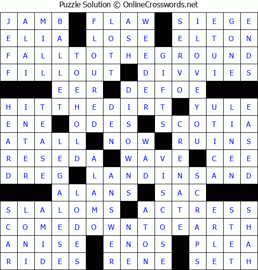 Solution for Crossword Puzzle #1648