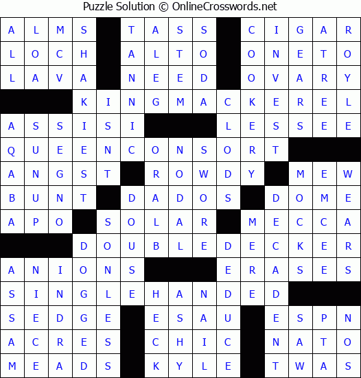 Solution for Crossword Puzzle #1650