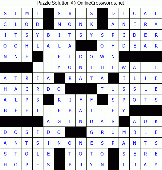 Solution for Crossword Puzzle #1690