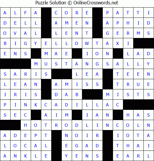 Solution for Crossword Puzzle #1693