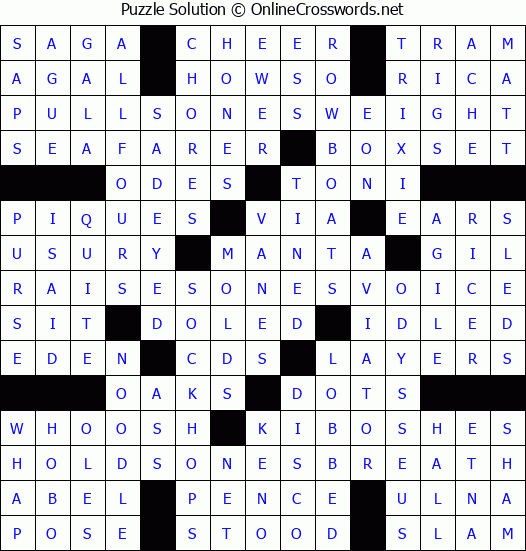 Solution for Crossword Puzzle #1712