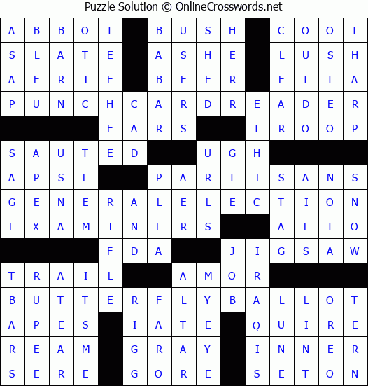 Solution for Crossword Puzzle #1726