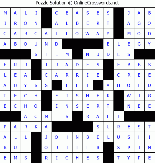 Solution for Crossword Puzzle #1746