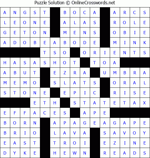 Solution for Crossword Puzzle #1963