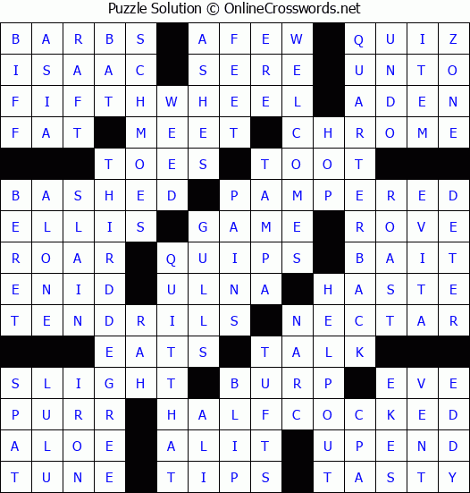 Solution for Crossword Puzzle 1987