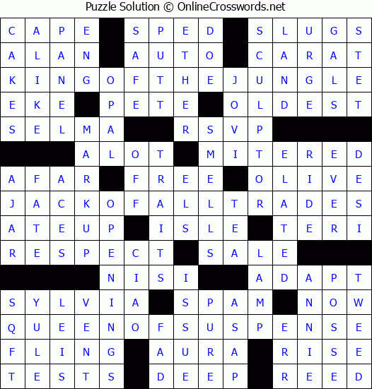 Solution for Crossword Puzzle #1991