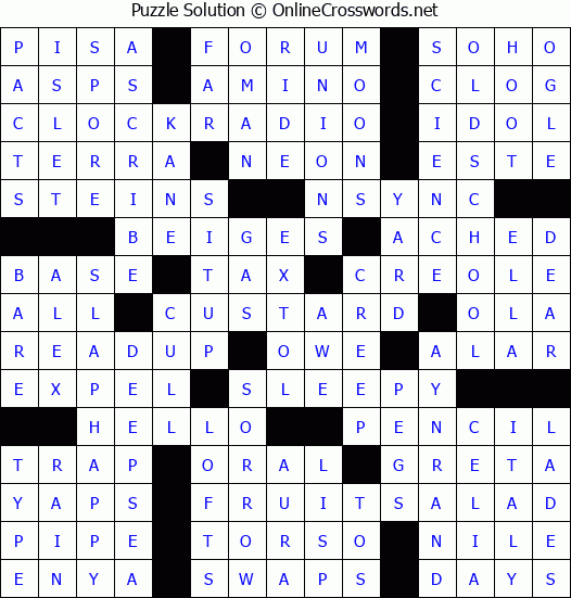 Solution for Crossword Puzzle #2013