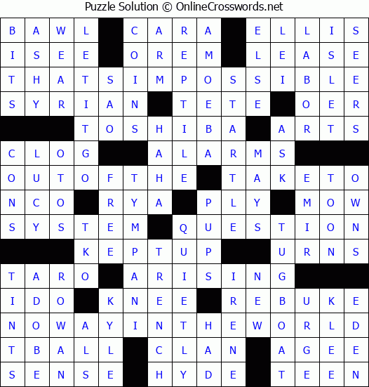 Solution for Crossword Puzzle #2036