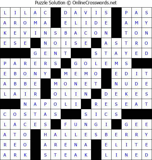 Solution for Crossword Puzzle #2046