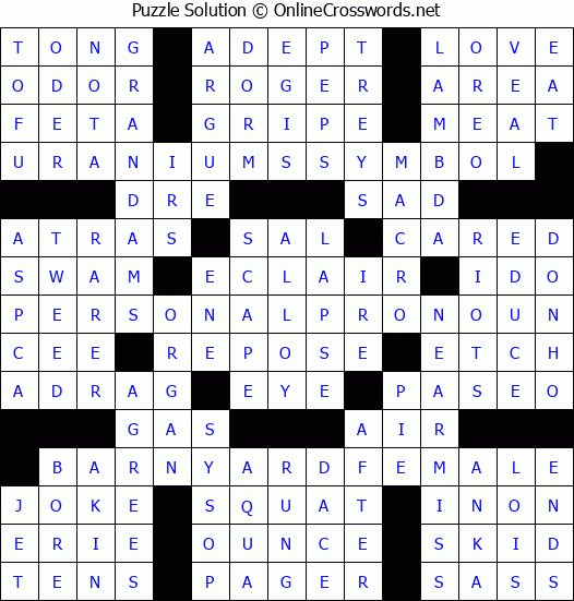 Solution for Crossword Puzzle #2078
