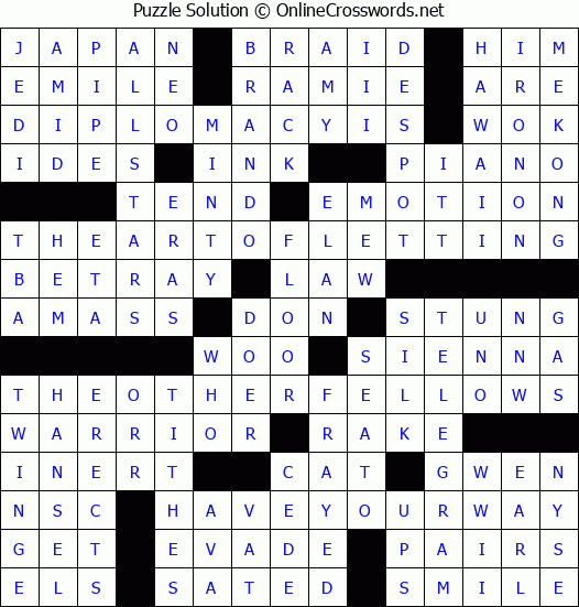 Solution for Crossword Puzzle #2128