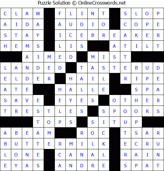 Solution for Crossword Puzzle #2129