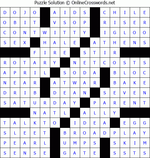 Solution for Crossword Puzzle #2155