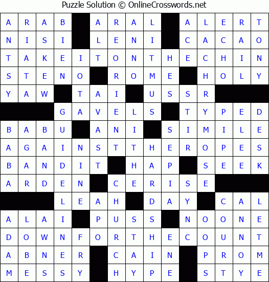 Solution for Crossword Puzzle #2165