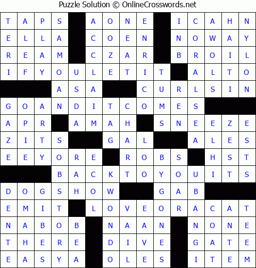 Solution for Crossword Puzzle #2186