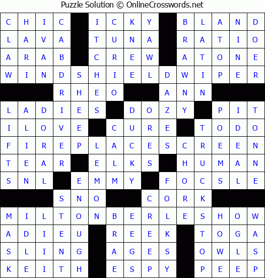 Solution for Crossword Puzzle #2208