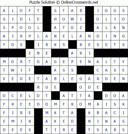 Solution for Crossword Puzzle #2221
