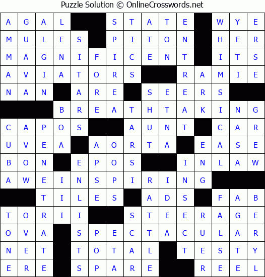 Solution for Crossword Puzzle #2232