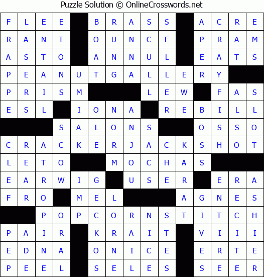 Solution for Crossword Puzzle #2307