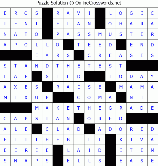 Solution for Crossword Puzzle #2346