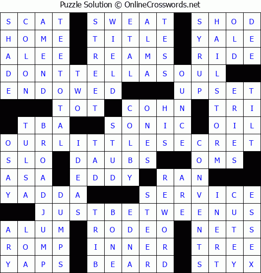 Solution for Crossword Puzzle #2355