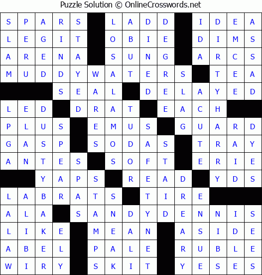 Solution for Crossword Puzzle #2408