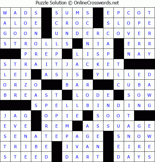 Solution for Crossword Puzzle #2430
