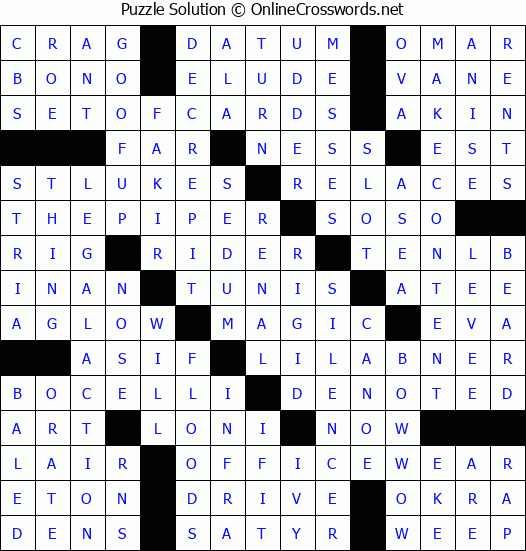 Solution for Crossword Puzzle #2450
