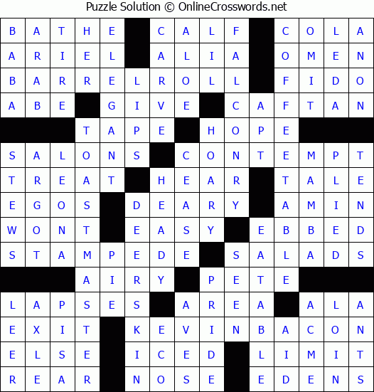 Solution for Crossword Puzzle #2458
