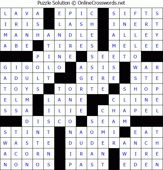 Solution for Crossword Puzzle #2459