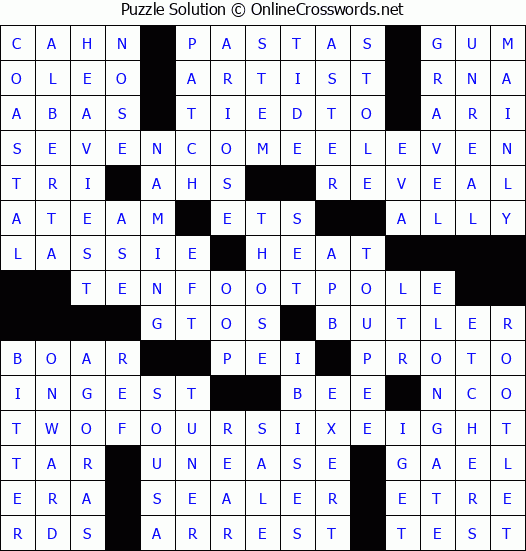 Solution for Crossword Puzzle #2464