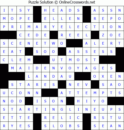 Solution for Crossword Puzzle #2499