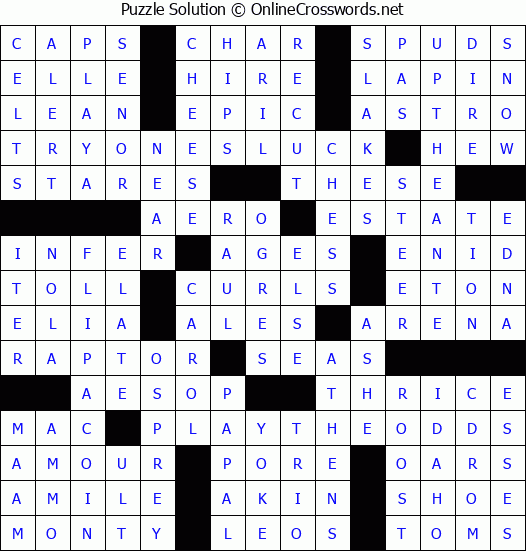 Solution for Crossword Puzzle #2523