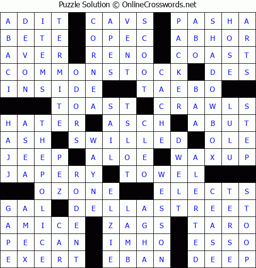 Solution for Crossword Puzzle #2563