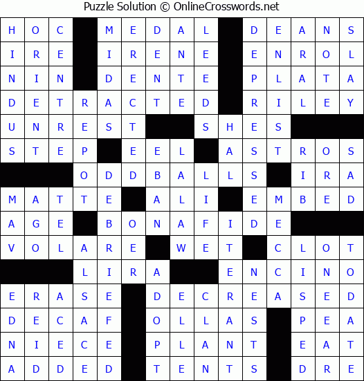 Solution for Crossword Puzzle #2810