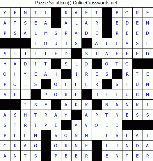 Solution for Crossword Puzzle #2944