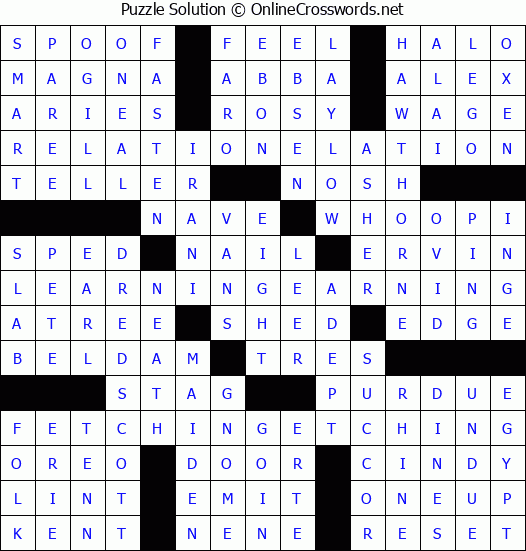 Solution for Crossword Puzzle #3007