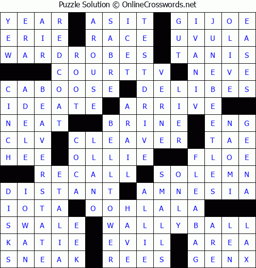 Solution for Crossword Puzzle #3053