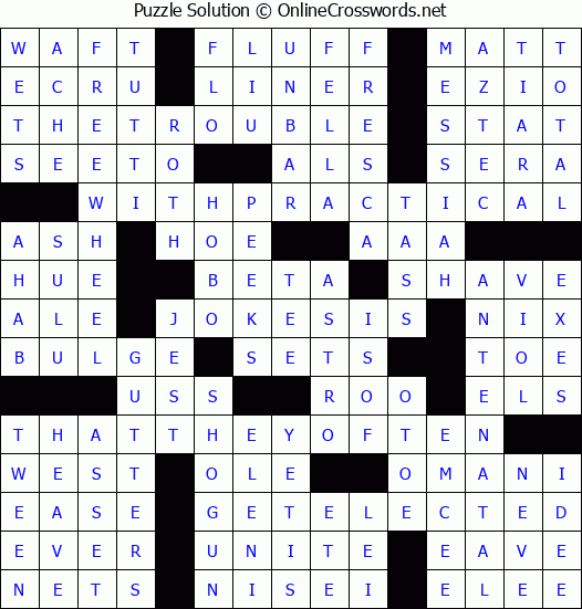 Solution for Crossword Puzzle #3339