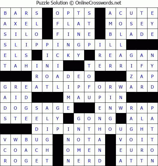 Solution for Crossword Puzzle #3408