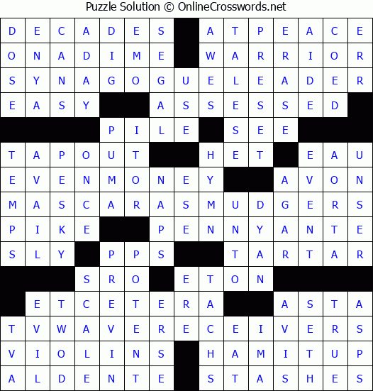 Solution for Crossword Puzzle #3611