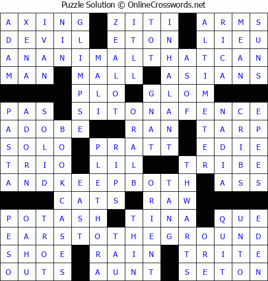 Solution for Crossword Puzzle #3666