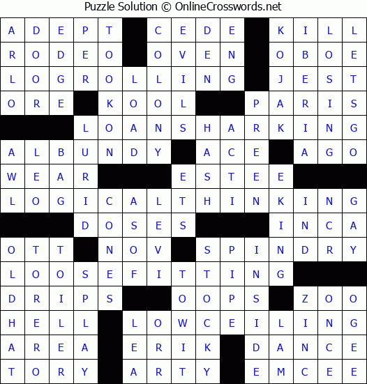 Solution for Crossword Puzzle #3669