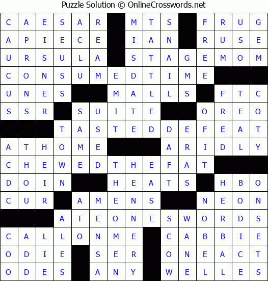 Solution for Crossword Puzzle #3863